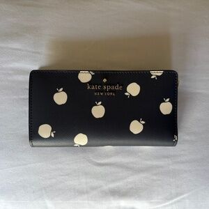 Kate Spade Staci Orchard Toss Print Blue Blazer Bifold Wallet - NWT